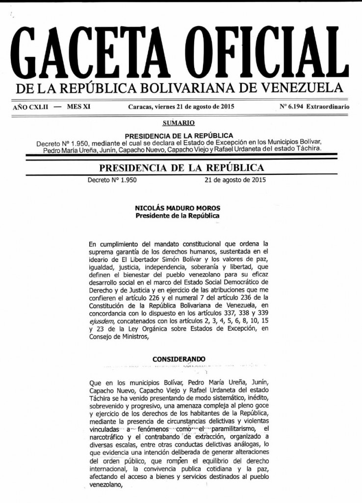 gaceta oficial av bolivar