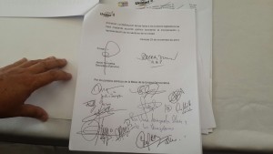 documento firmado de la MUD AN 