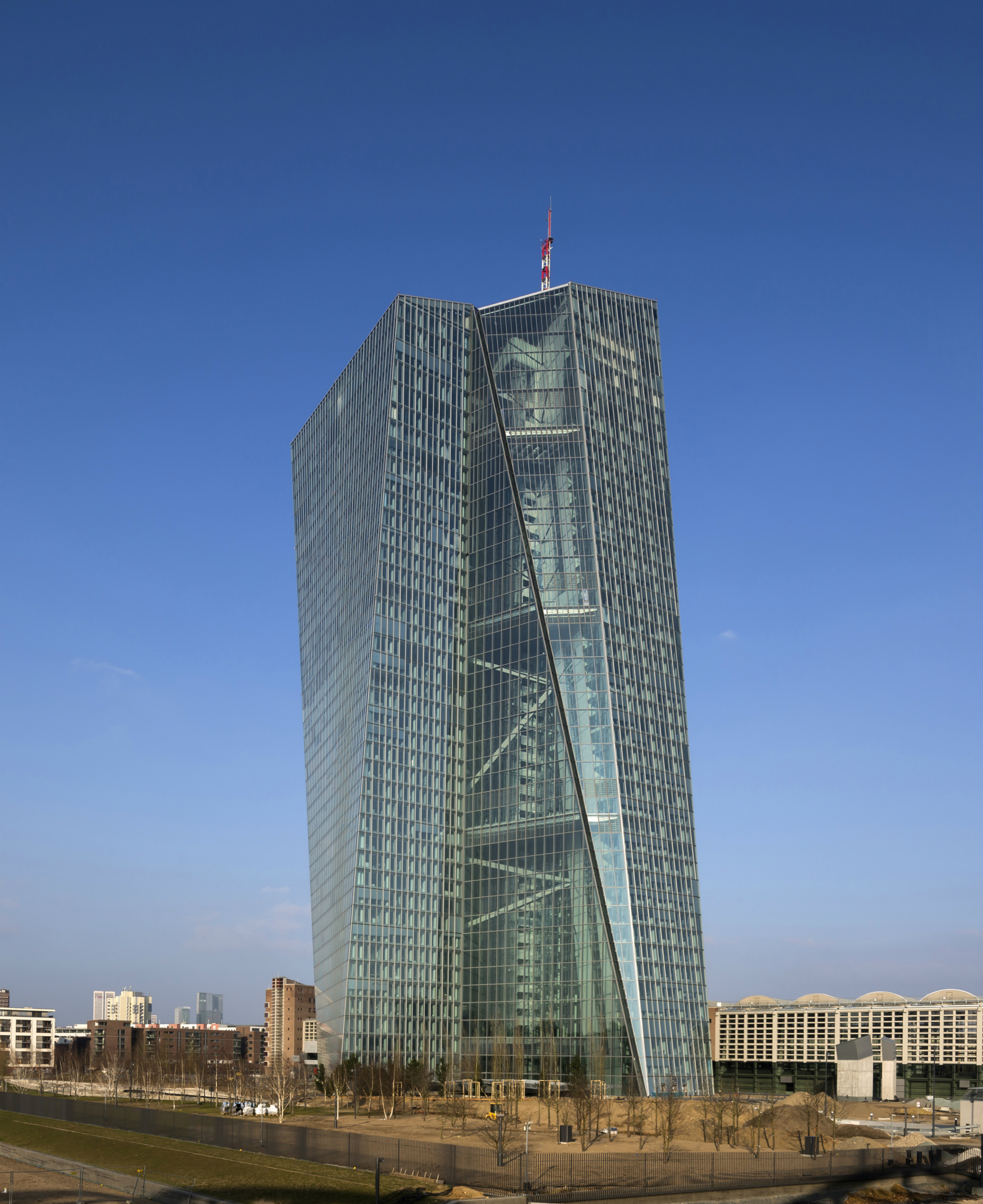 Imagen de la estrucuta del European Central Bank, en Fráncfort, Alemania. Foto: Paul Raftery. Foto cedida por The Council on Tall Buildings and Urban Habitat (CTBUH).