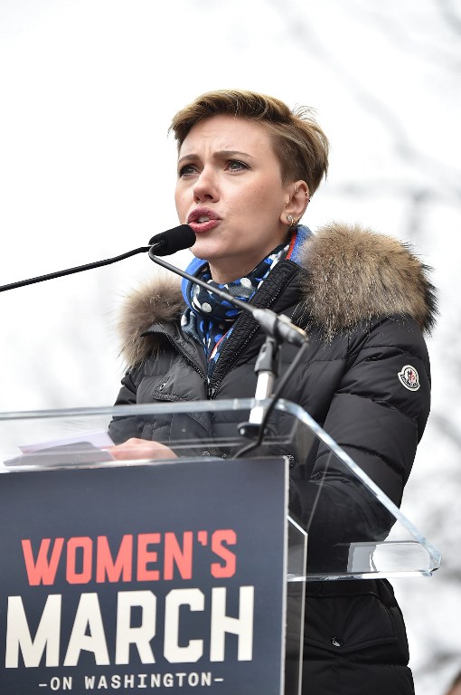 WASHINGTON, DC - JANUARY 21: Scarlett Johansson attends the Women's March on Washington on January 21, 2017 in Washington, DC. Theo Wargo/Getty Images/AFP