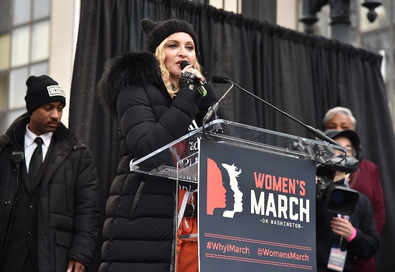 WASHINGTON, DC - JANUARY 21: Madonna performs onstage during the Women's March on Washington on January 21, 2017 in Washington, DC. Theo Wargo/Getty Images/AFP