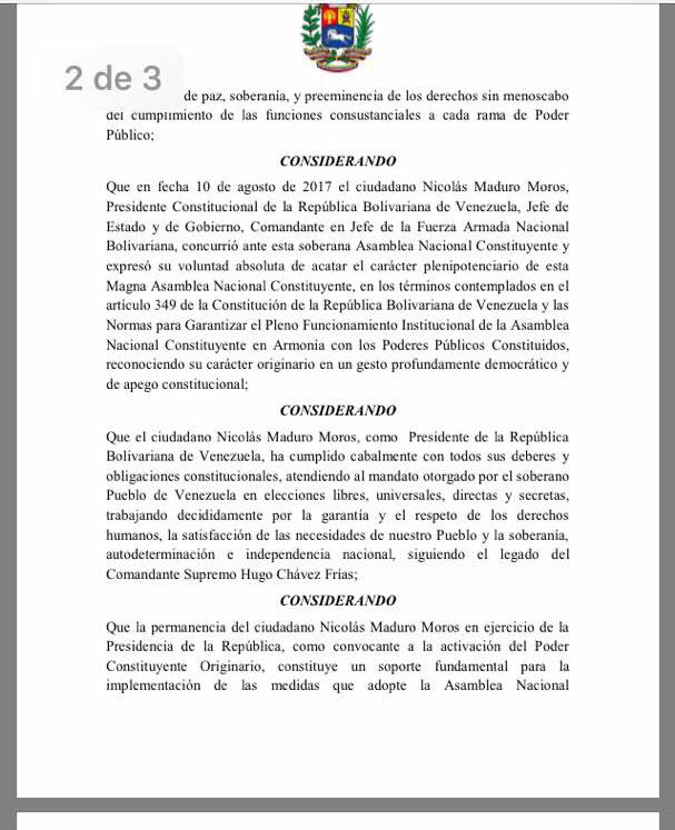 Constituyente ratifica a Maduro como Presidente de Venezuela 2