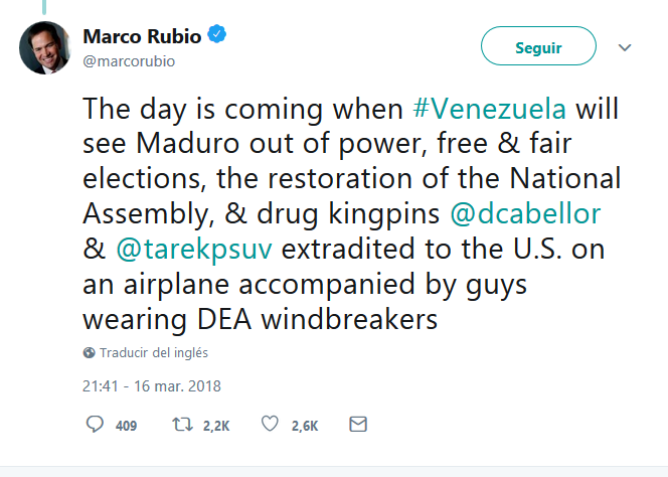 Tuit Marco Rubio sobre Maduro y Venezuela 2