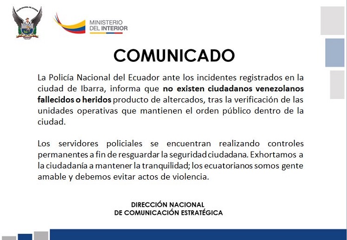 policia ecuador comunicado femicidio