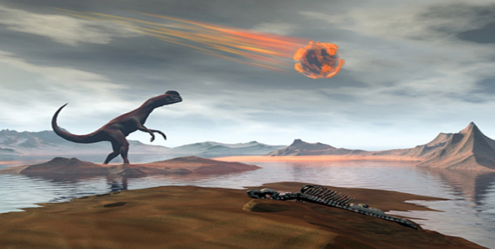 Resultado de imagen de dinosaurio y meteorito
