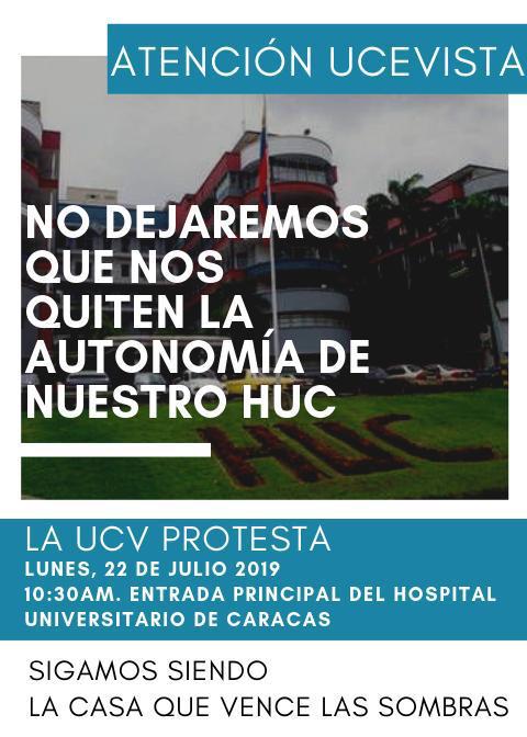 Convocan protesta en el Hospital Clínico Universitario - UCV