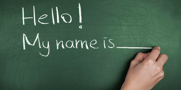 Pizarra en inglés - Hello my name is