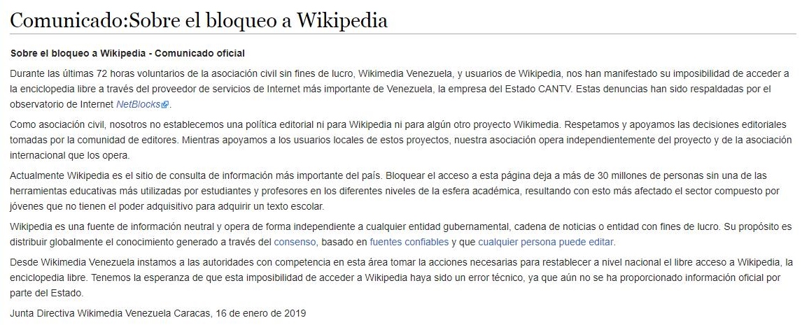 Comunicado Wikipedia