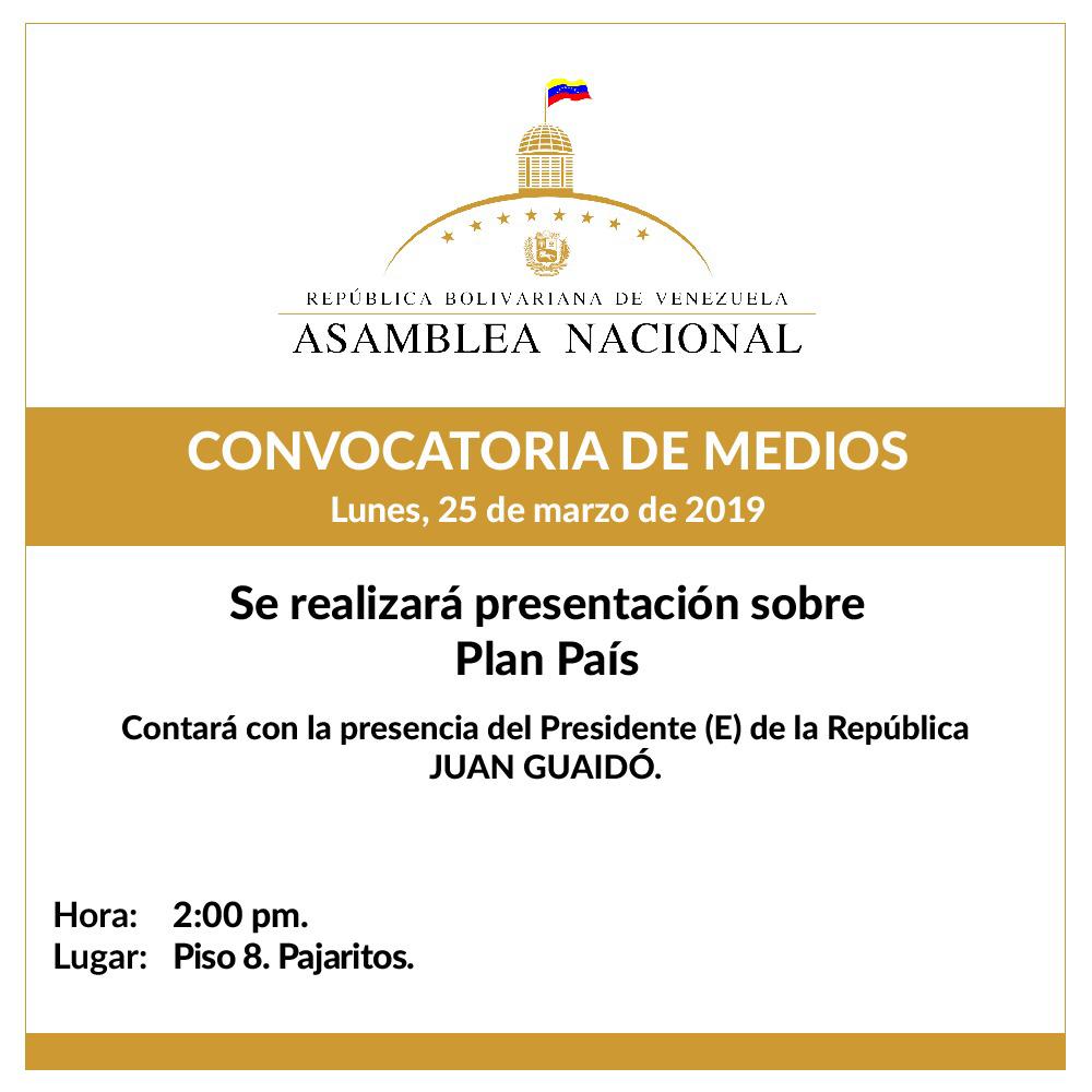 Guaidó presentará Plan País ante la Asamblea Nacional