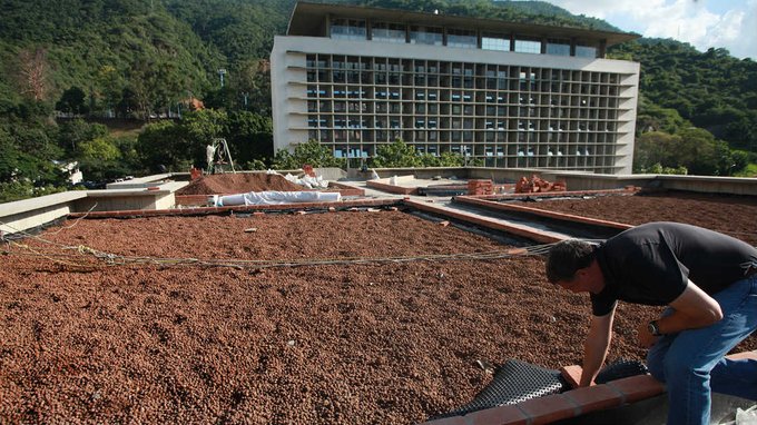 Construcción de techo verde en la UCAB