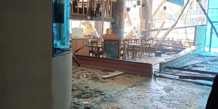 explosión en el centro comercial Babilonia, en Ciudad Guayana.